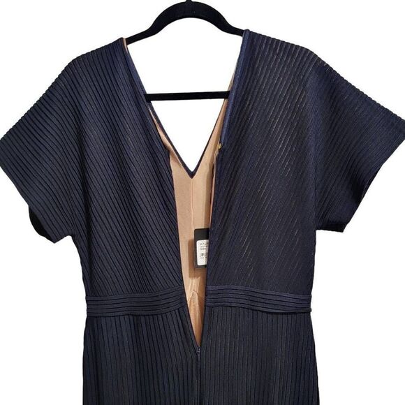 St. John Sheer Ottoman Stripe Gown sx 10 - Picture 6 of 14